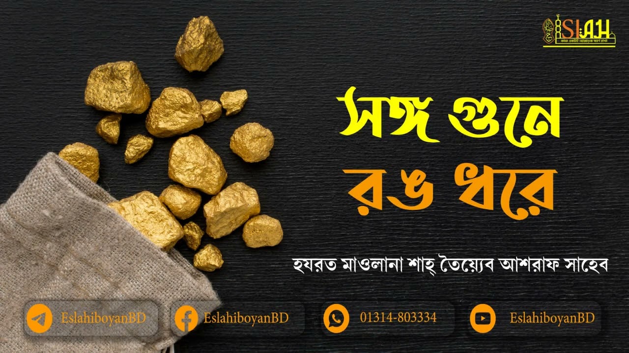 সঙ্গ গুনে রঙ ধরে  হযরত মাওলানা শাহ তৈয়্যেব আশরাফ সাহেব দামাত বারকাতাহুম।