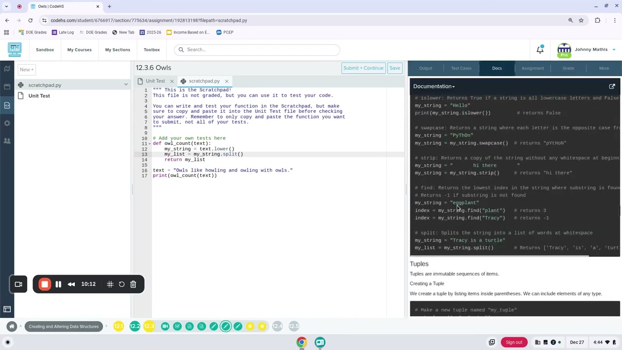 Codehs Python 12.3 Video Tutorial: For Loops and Lists Part 1
