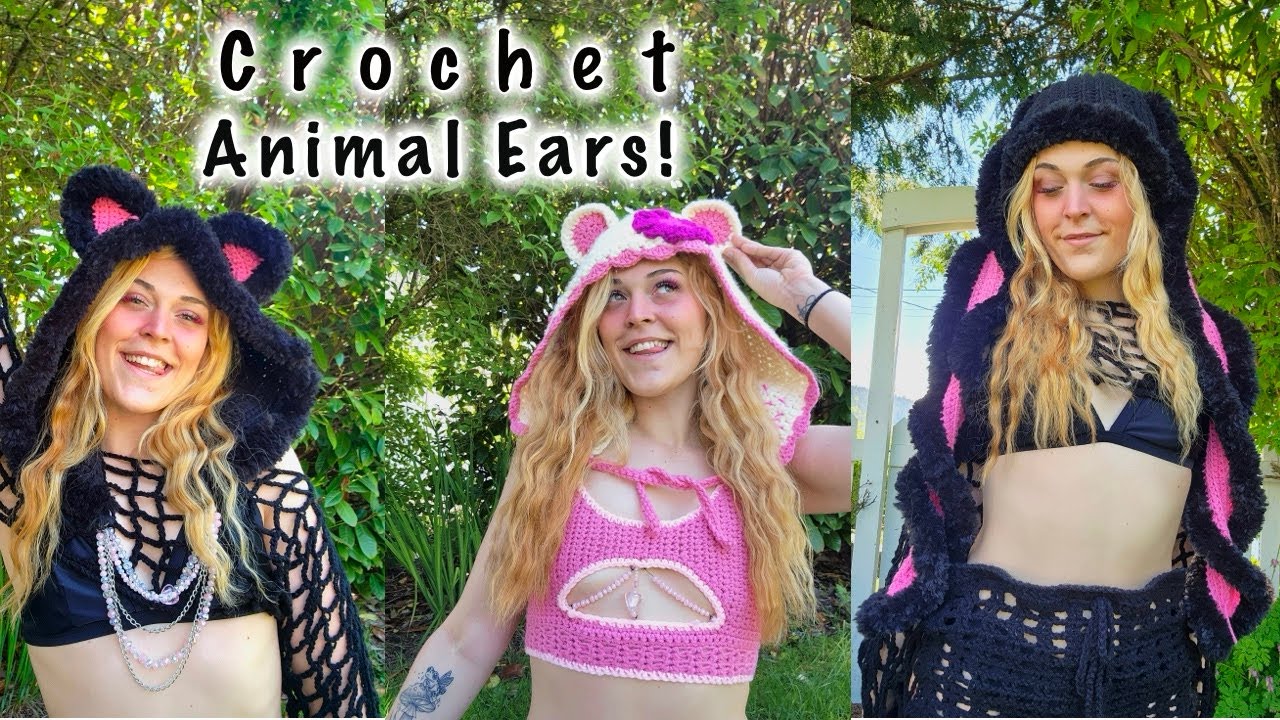 Crochet Animal Ears: Bunny, Bear & Cat! - EASY DIY TUTORIAL ✨