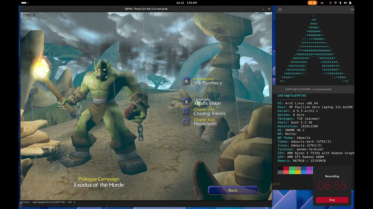 QEMU Warcraft III: Reign Of Chaos & The Frozen Throne Expansion (2002, 2003) (EAX)