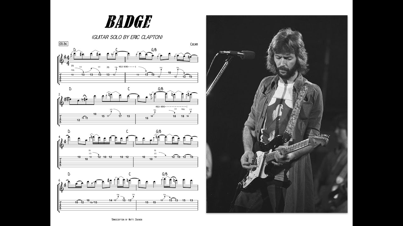 Badge guitar solo by Eric Clapton #guitarsolo #guitartabs #ericclapton