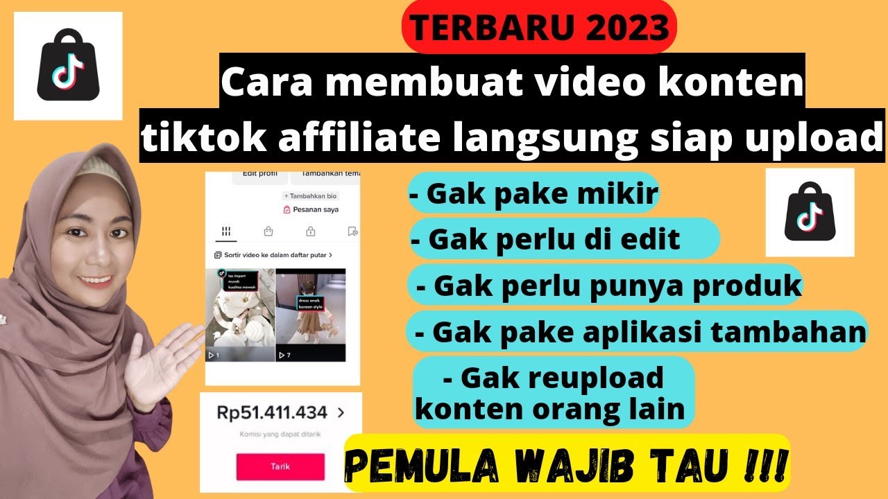 CARA MEMBUAT VIDEO KONTEN TIKTOK AFFILIATE SIAP POSTING TANPA PERLU DI EDIT GAK PERLU PUNYA PRODUK
