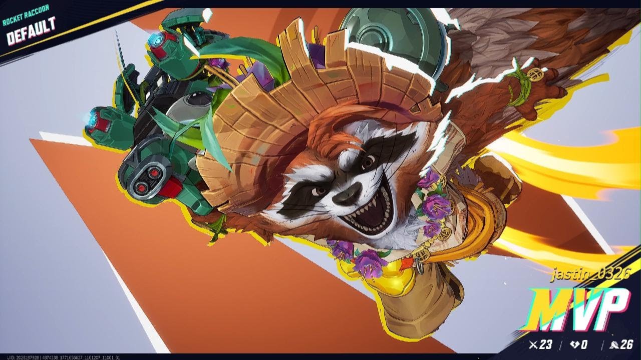 Marvel Rivals Sunshine Raccoon MVP 23 Kills and Zero Deaths in Hall of Djalia