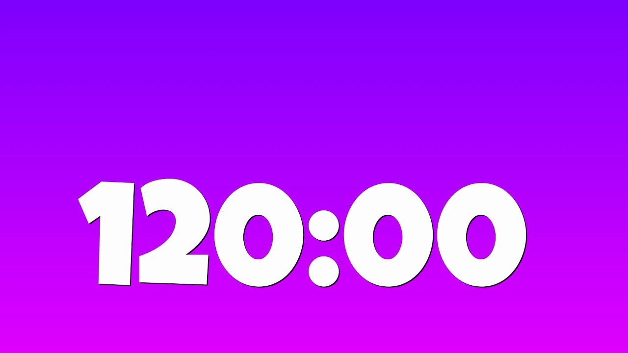 2 Hour Study Timer | Purple Gradient, Calm Focus