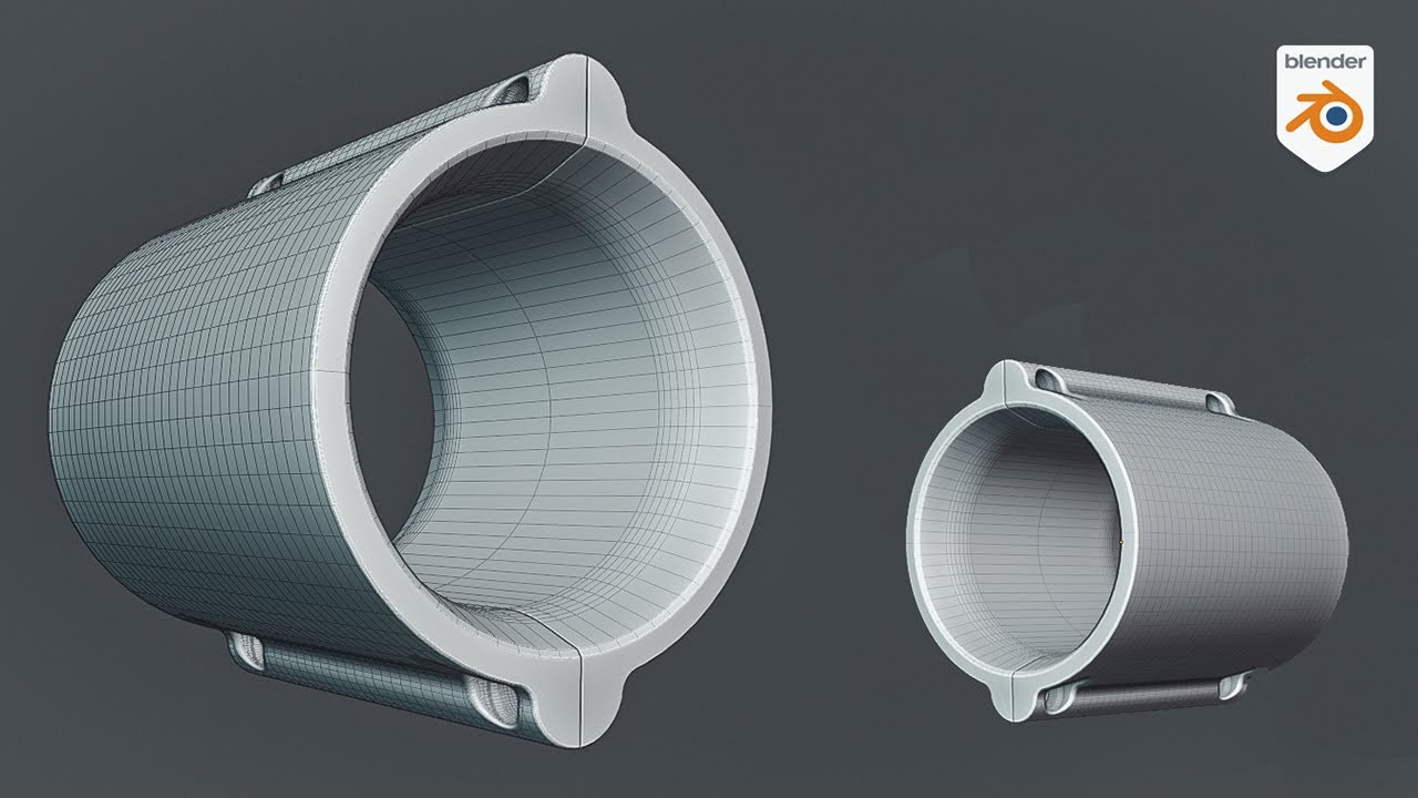 Hard Surface Modeling TUTORIAL in Blender - Cylinders & Booleans