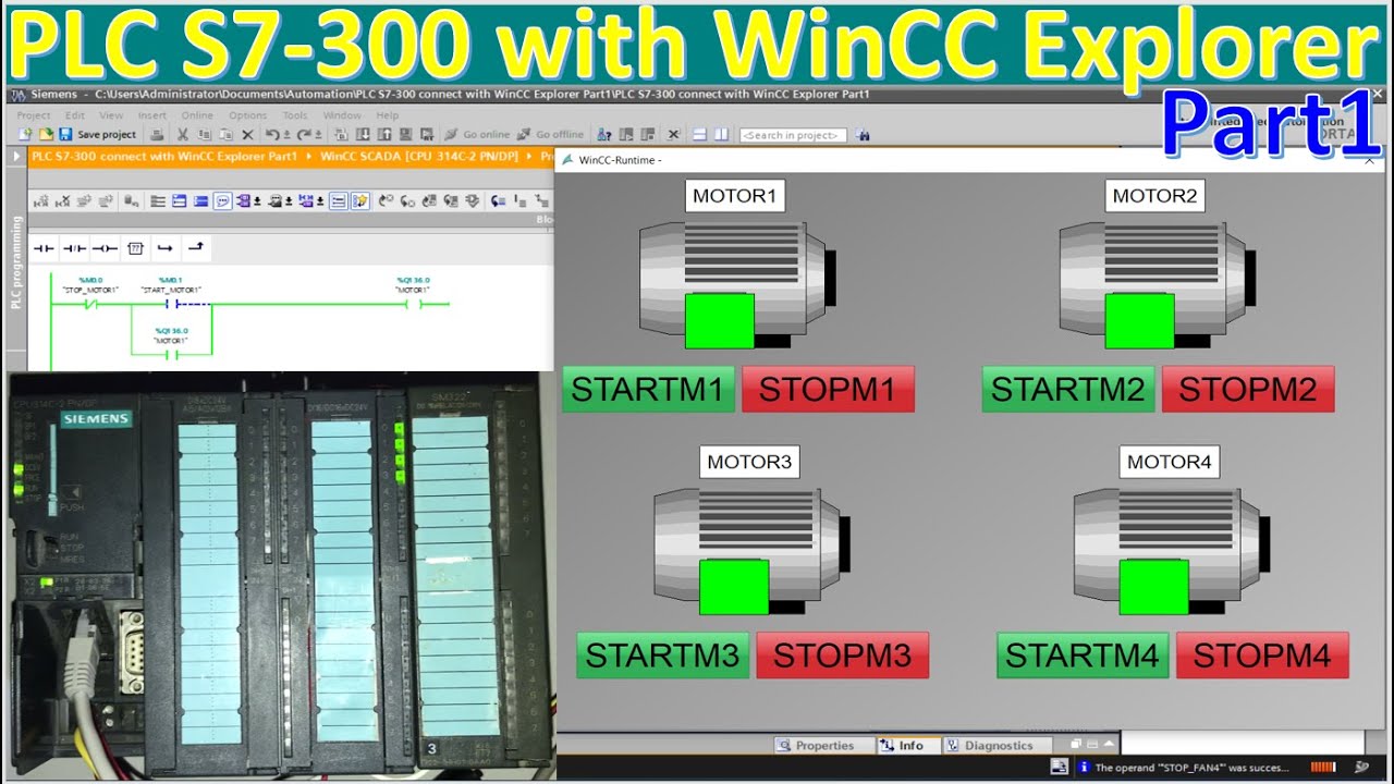 PLC S7-300 connect with SCADA WinCC Explorer Part-1