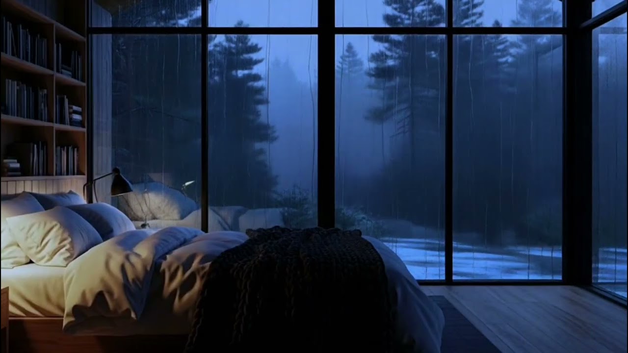 🌧️ Heavy Rain Outside a Quiet Cabin | Play in the Background & Relax