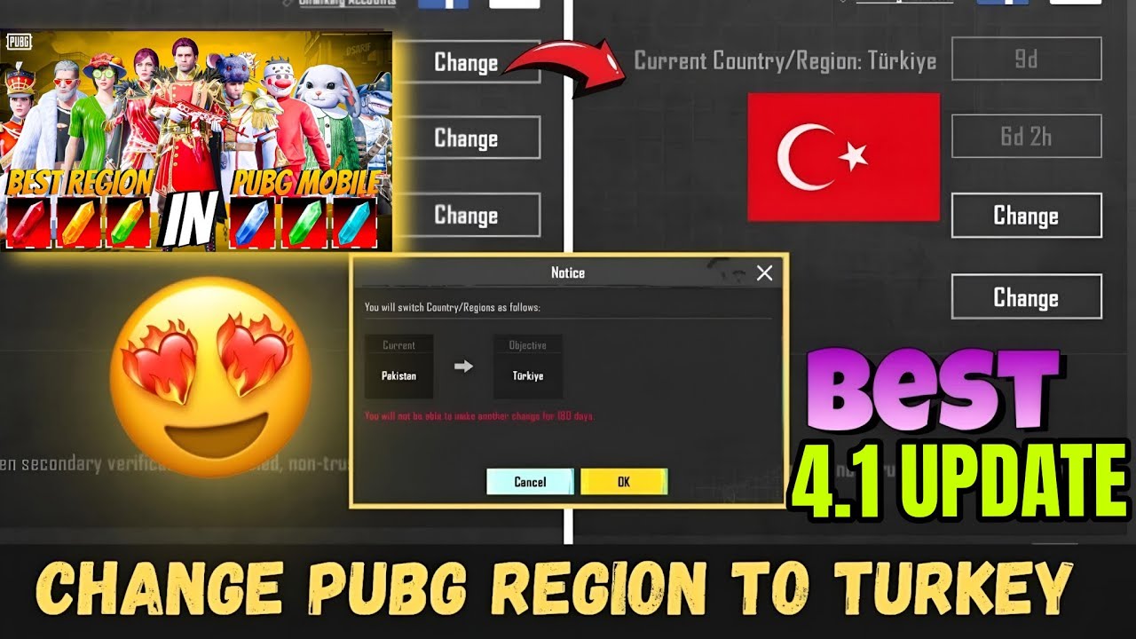 🥶ОБНОВЛЕНИЕ 4.1 😍 Лучший регион в PUBG Mobile | Как сменить регион в PUBG | ТУРЦИЯ ОАЭ ПАКИСТАН И...