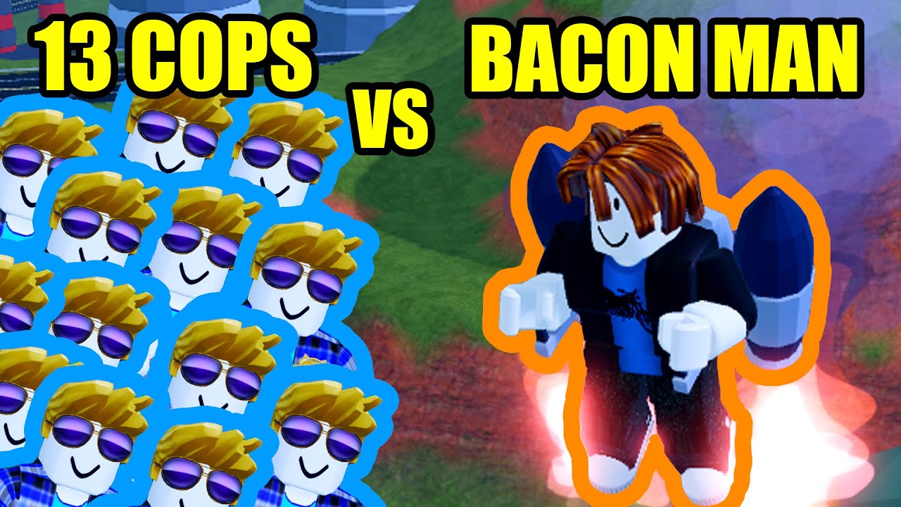 13 TRYHARD COPS vs BACON HAIR | Roblox Jailbreak