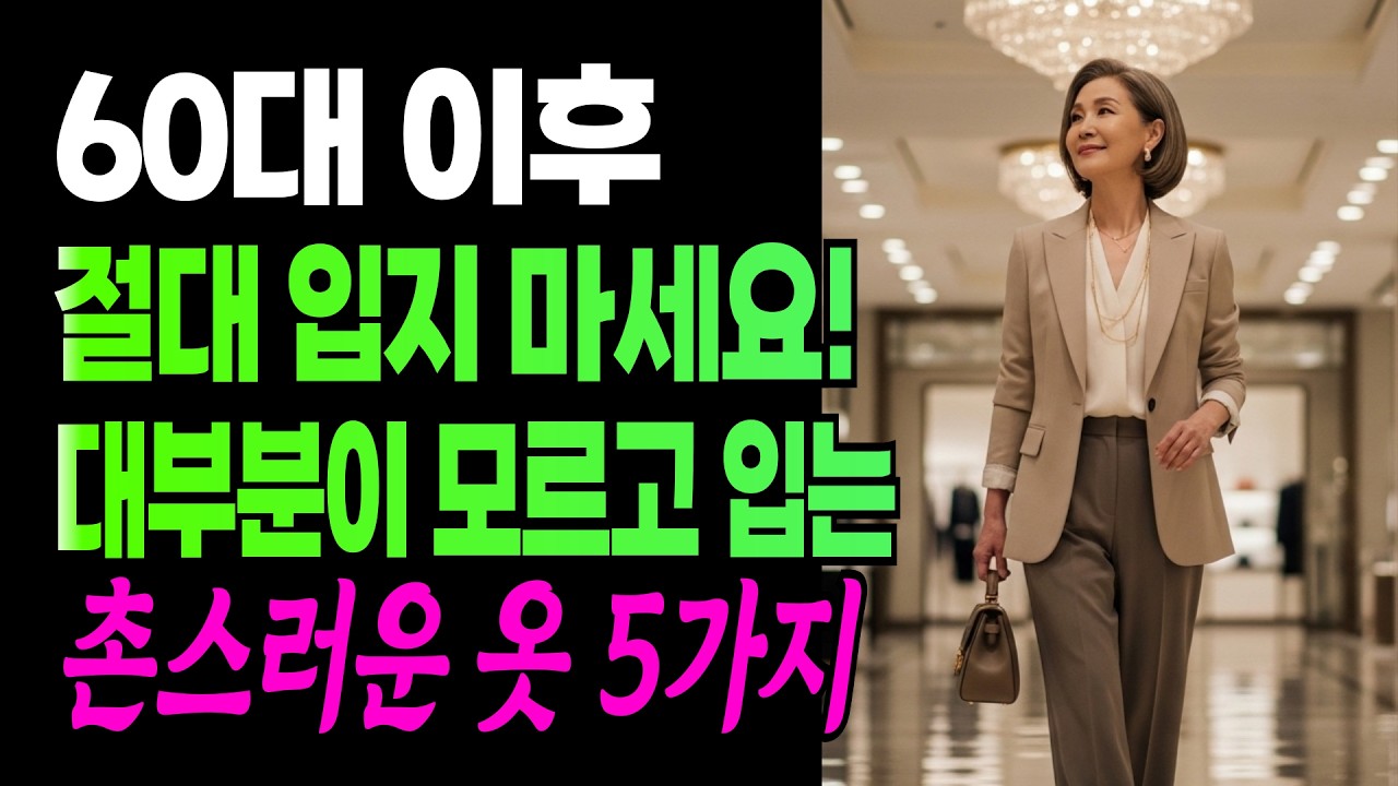 아직도 이거 입으세요? 60대 이후 절대 입지 마세요! 대부분이 모르고 입는 촌스러운 옷 5가지 #시니어패션 #중년코디 #60대패션 #옷잘입는법