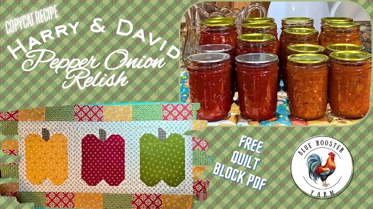 Copycat Harry & David Pepper Onion Relish\Bell Pepper Quilt Block & Runner Tutorial\Free Cutting PDF