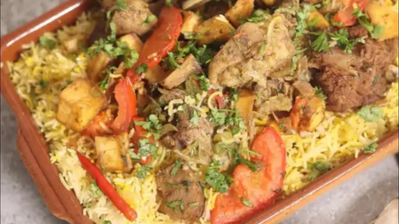 صينية الرز مع اللحم المشوي طبق فاخر ويواجه ويناسب الولائم 👌✨ الشيف حصة