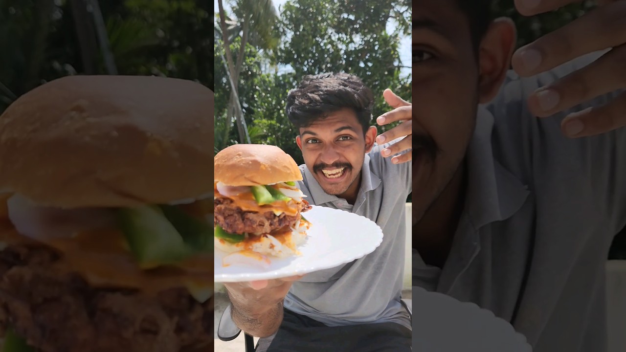 വീട്ടില്&zwj; Burger 🍔 ഉണ്ടാക്കിയ കഥ 🤤 | #trending #viral #malayalam #food #shorts #reaction