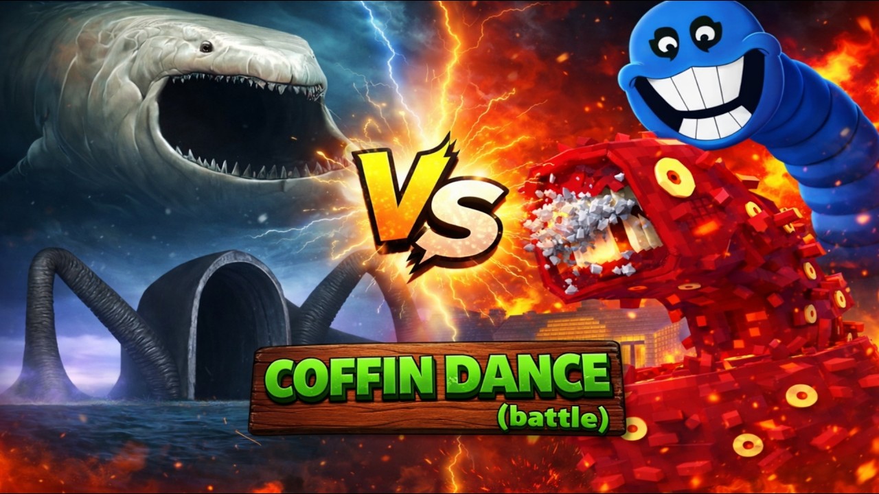 The Bloop vs Sea Eater vs Train Eater vs Big Worm vs Hungry Snake | Coffin Dance Tiles Hop