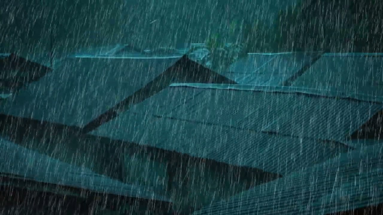 No Ads Rain Sounds for Sleeping – Intense Rain on Tin Roof for Overthinking Relief