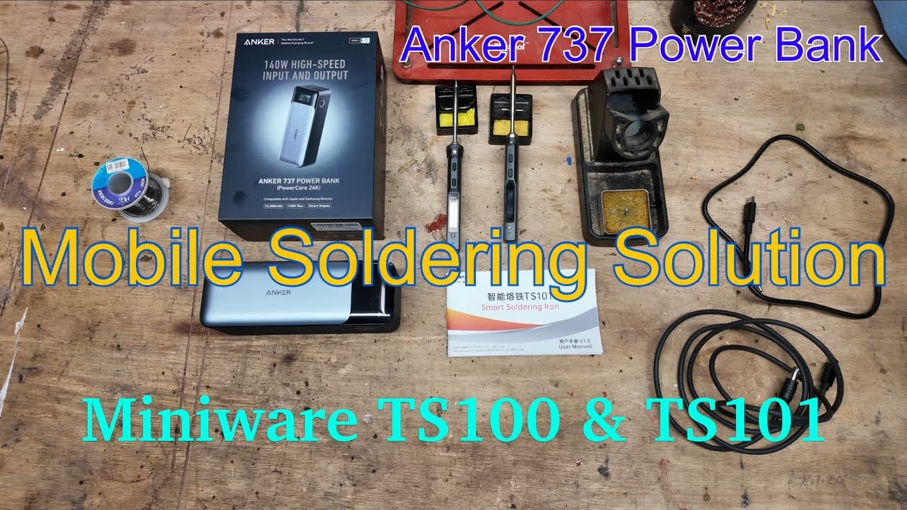 Mobile soldering Iron with Anker battery bank 737