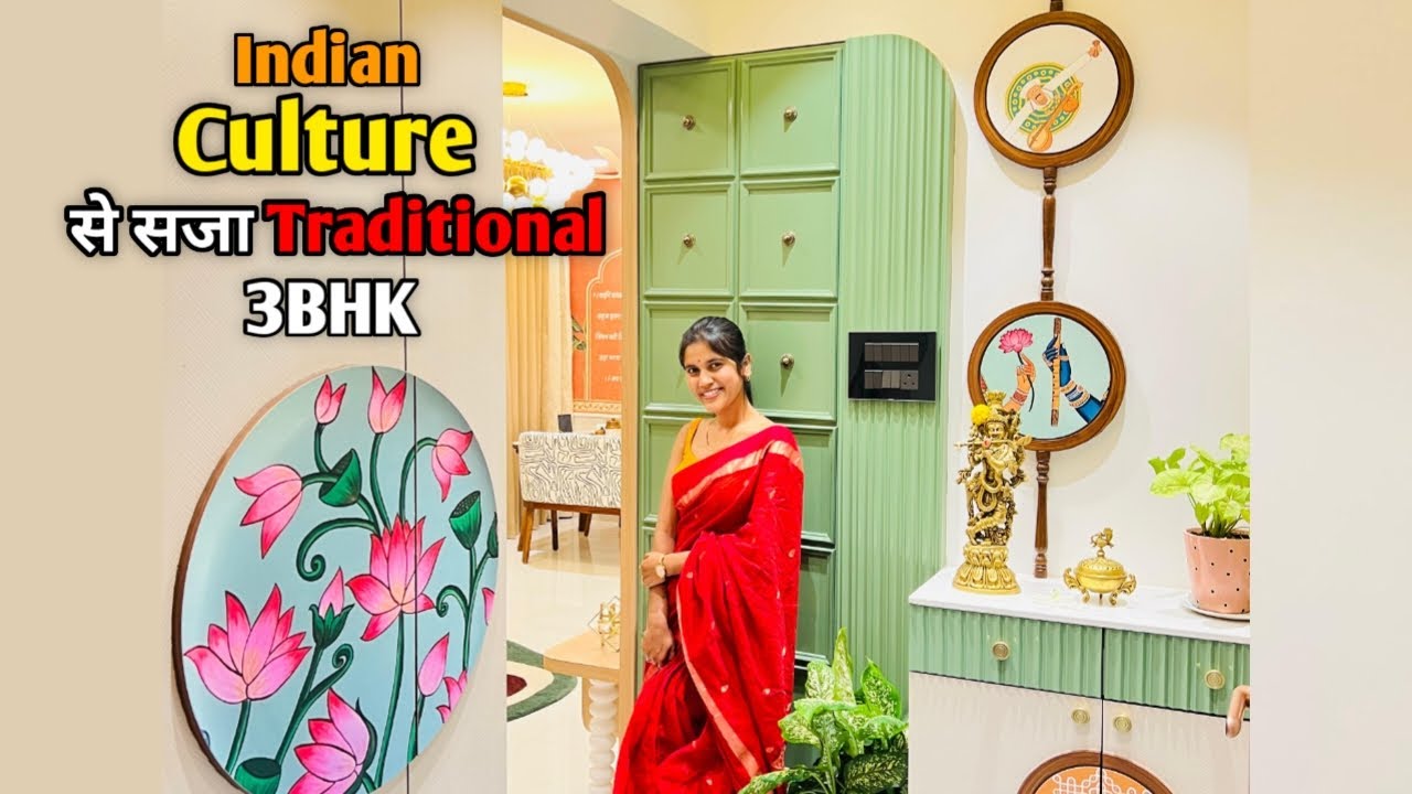 Indian Culture से सजा Traditional 3BHK | PS DESIGN STUDIO