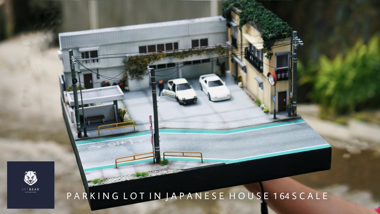 How To Make PARKING LOT IN JAPANESE HOUSE DIORAMA || For diecast 1/64 scale