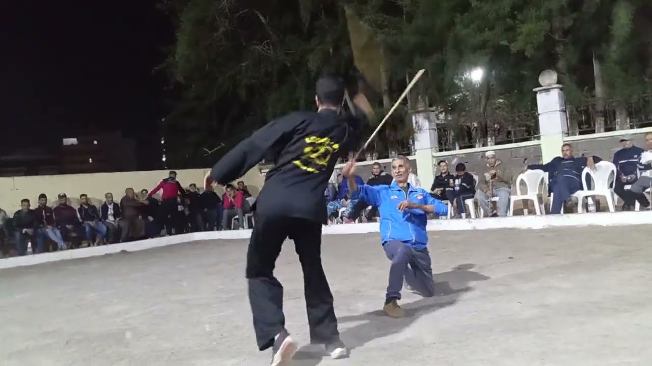 الشيخ قويدر مع الشيخ لخضر شطيبو في حفل رياضة العصا مطرق عند الشيخ بوشامة محمد وهران  في رمضان  2024