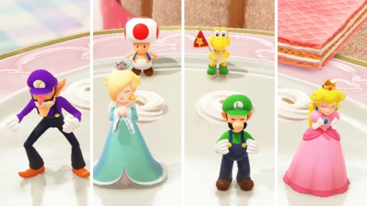 Mario Party Superstars Peach's Birthday Cake Peach vs Rosalina , Luigi & Waluigi