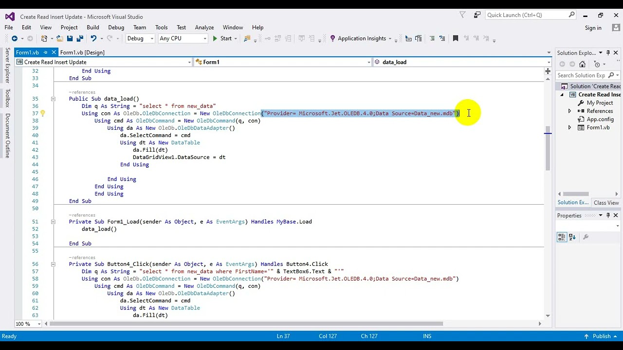 شرح طريقة الحفظ والتعديل والحذف وعرض البيانات  INSERT UPDATE DELETE عن طريق Parameters ع الفيجوال