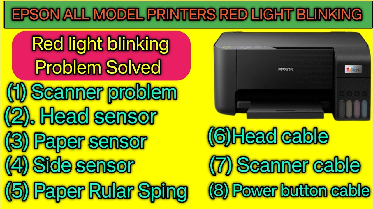 Epson l3200 red light blinking ,Epson L3210: Fix Printer Red Light Blinking, Technology crn