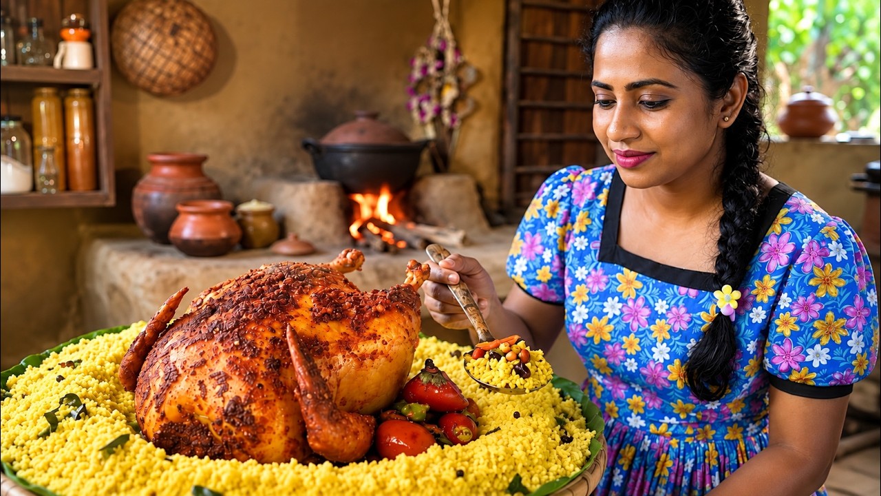 How We Prepare a Giant Chicken in Our Village | Traditional Wood-Fired Cooking | ASMR