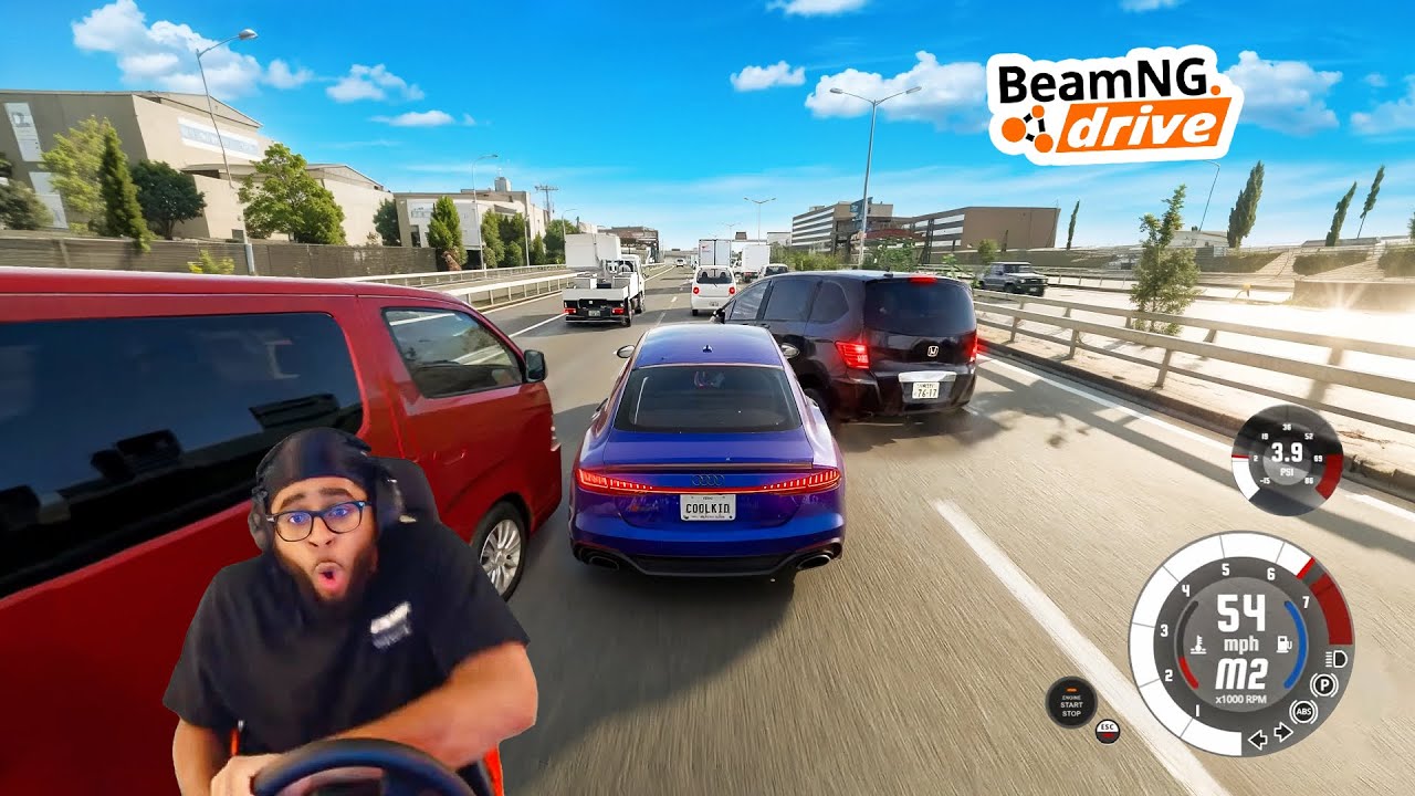 Swerving through DRUNK DRIVER traffic in BeamNG.Drive lmaooo