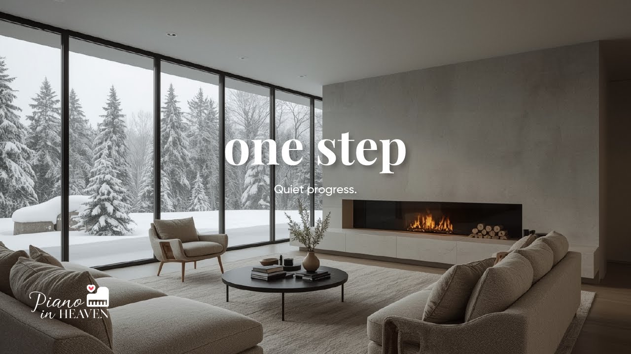 A Peaceful Indoor Space on a Snowy Day | Calm Piano for Study, Focus & Work