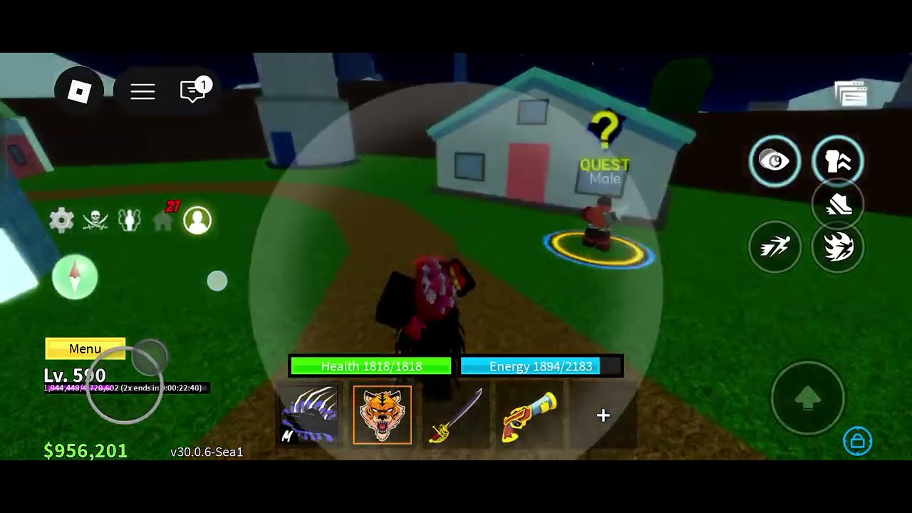 100 levl until I go second sea now we 600 level sorry I end it the video