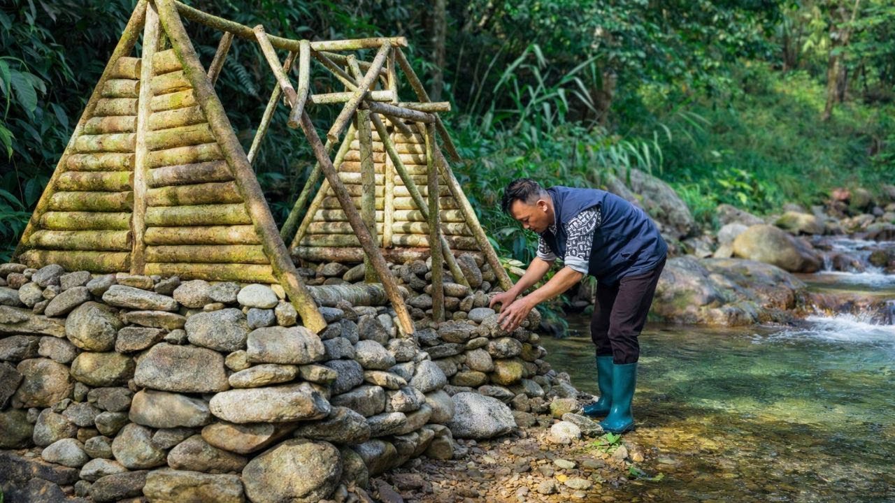 Alone in the Jungle | Building a Survival Shelter & Catching Fish