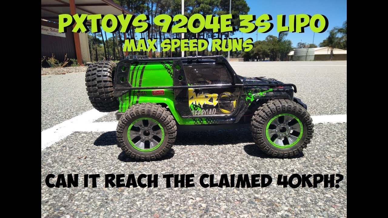 PXTOYS 9204E RC Truck 3S Lipo Max Speed Runs - Can it Go 40kph?