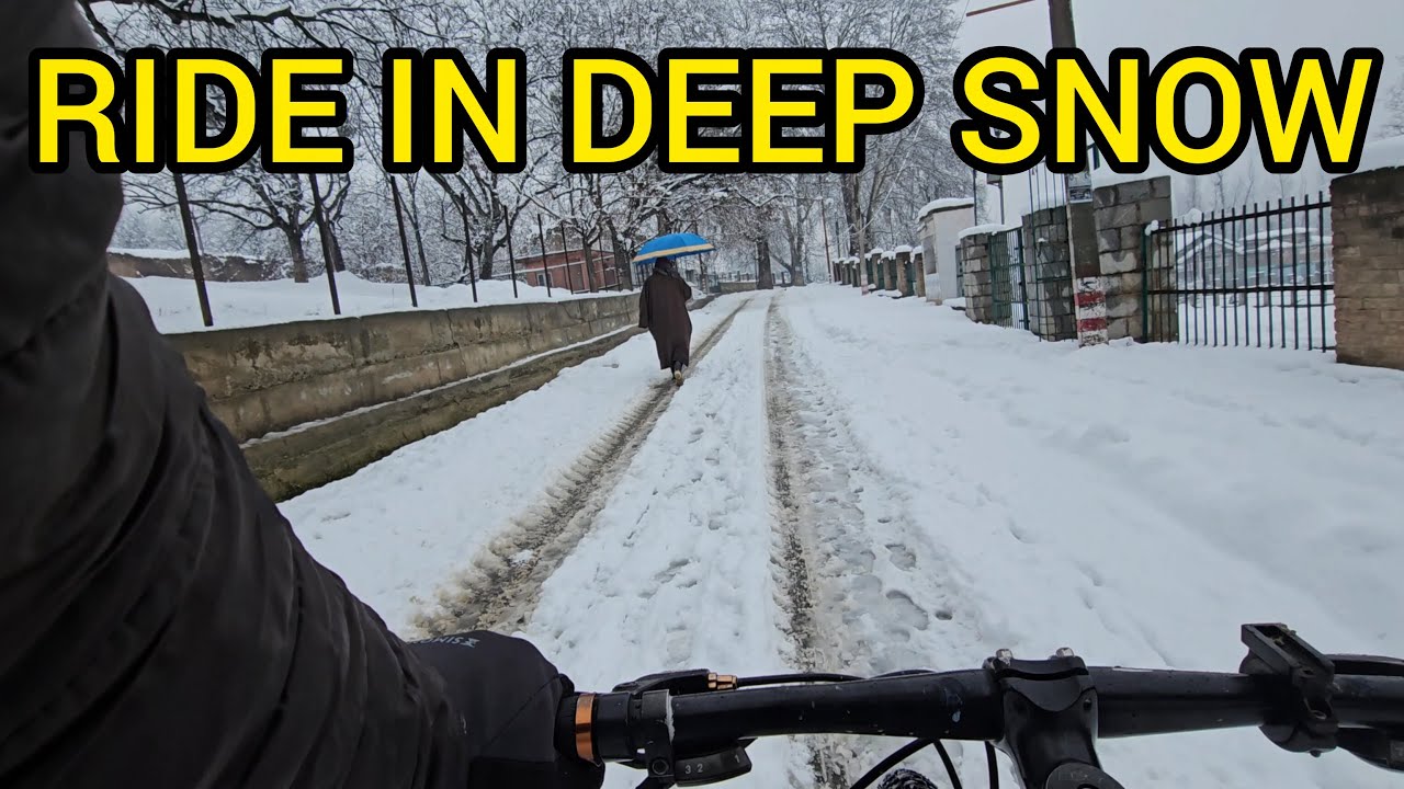 CYCLING IN DEEP SNOW (KASHMIR) ASMR🔥