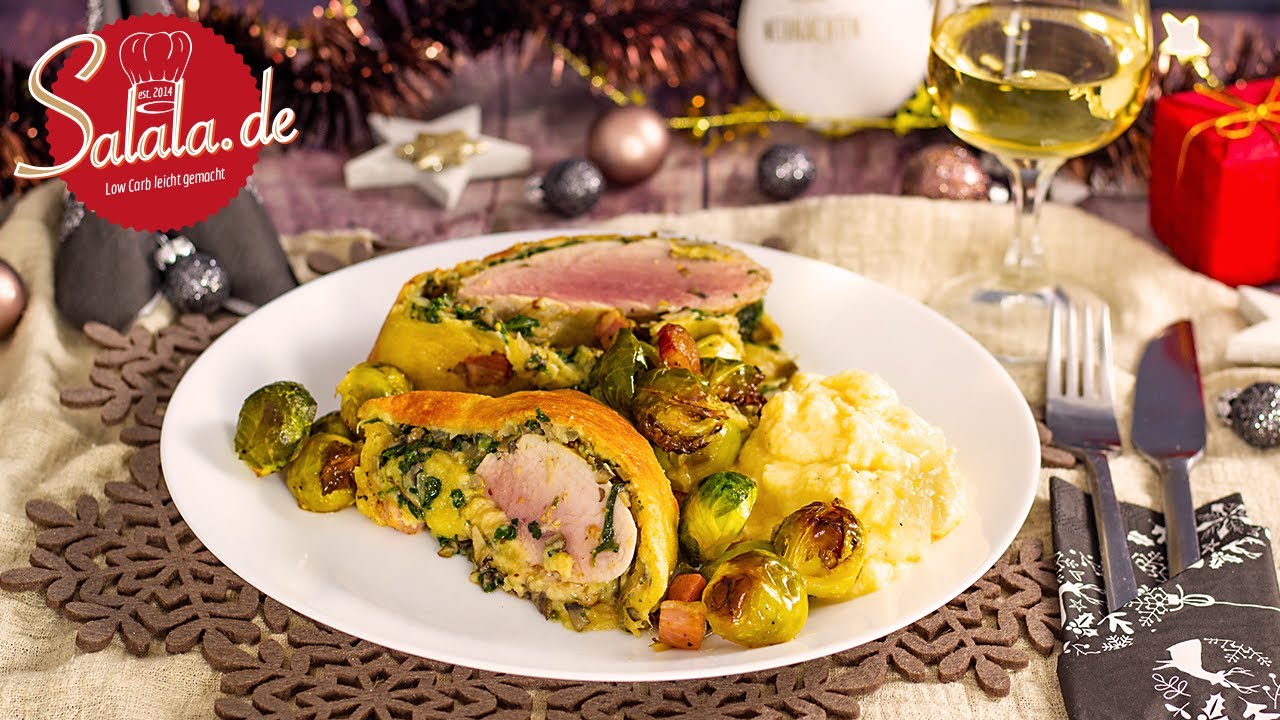 Schweinefilet im Fat Head Mantel mit Apfel-Selleriepüree I Low Carb Alternative zu Blätterteig I