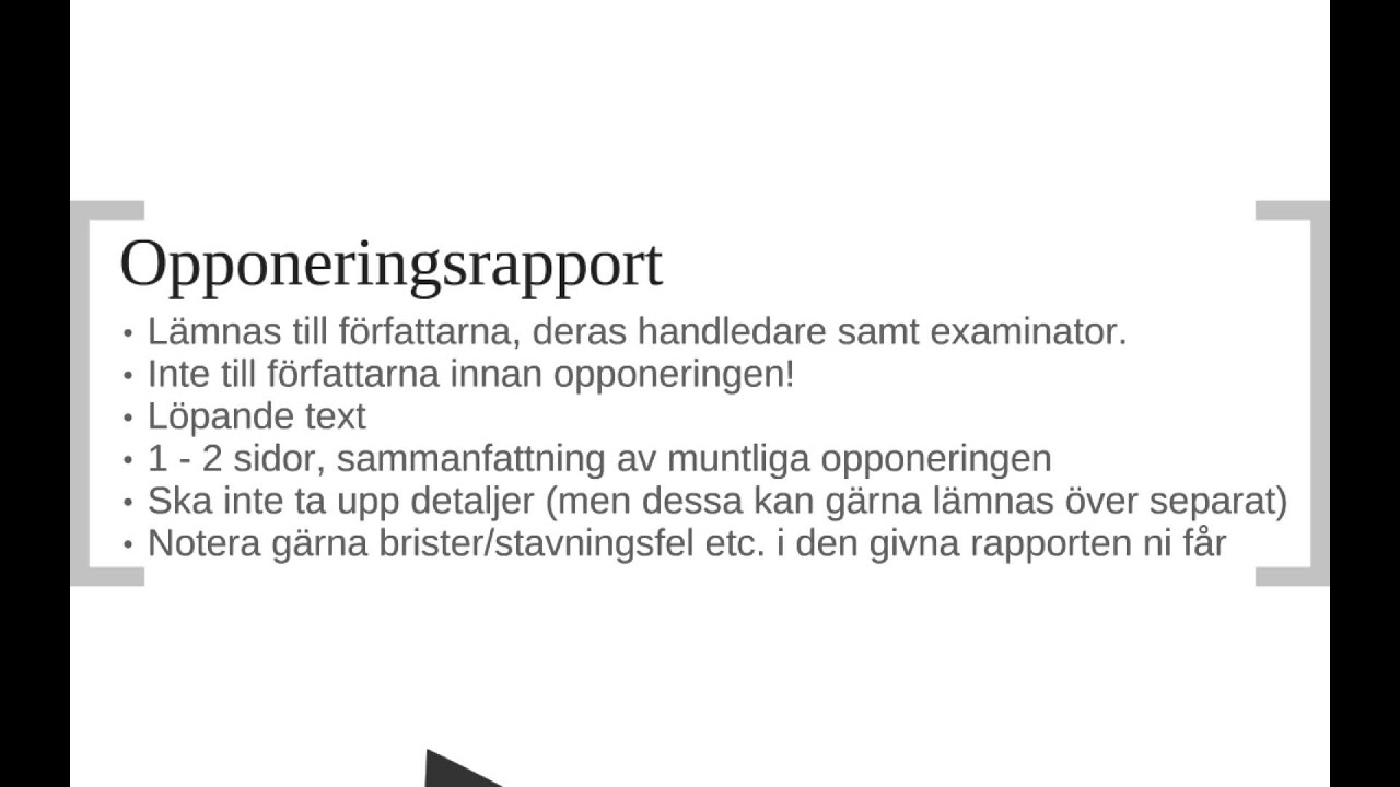 F&ouml;rel&auml;sning om opponering och presentationsteknik (del 1)
