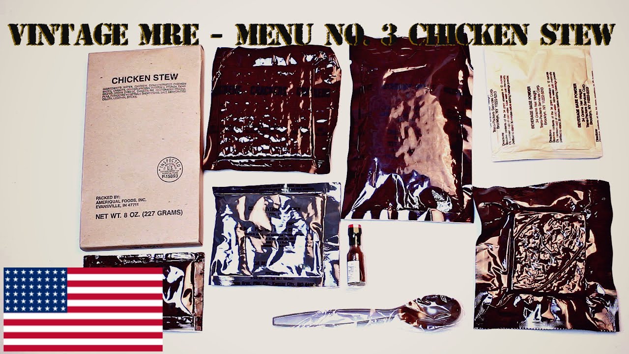 MRE REVIEW: 1990'S MRE - MENU NO. 3 CHICKEN STEW - HD 1080P