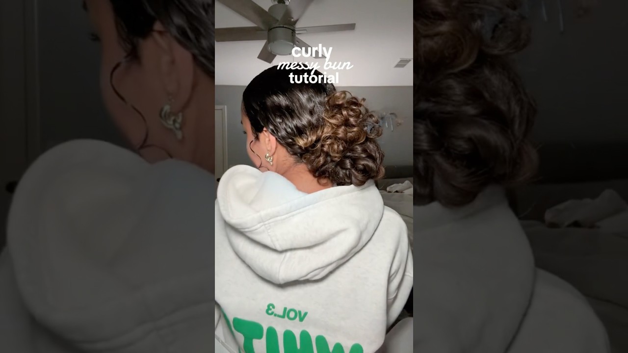 How to do curly messy bun by Hallie.ganga