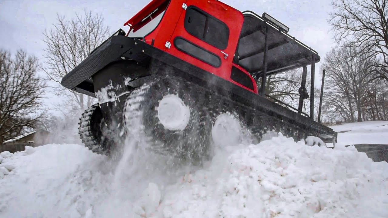Bashing Snow Piles in the Mudd-Ox Amphibious ATV