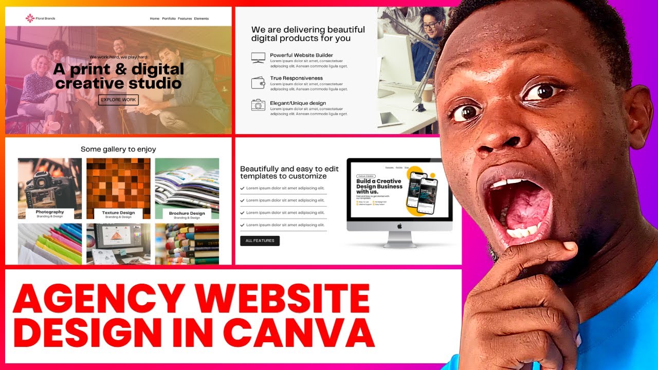 How to design a business website for an Agency in Canva - Advanced Canva Tutorial