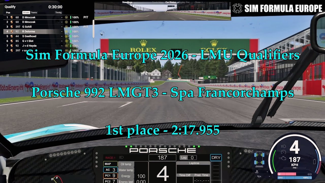 Sim Formula Europe 2026 LMU Qualifiers - 1st place - 2:17.955