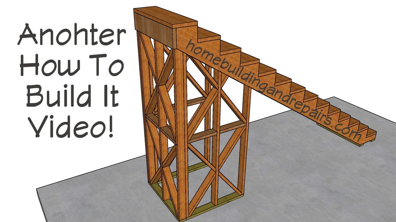 How To Install Bracing For Free Standing Straight Stairway - Building Ideas