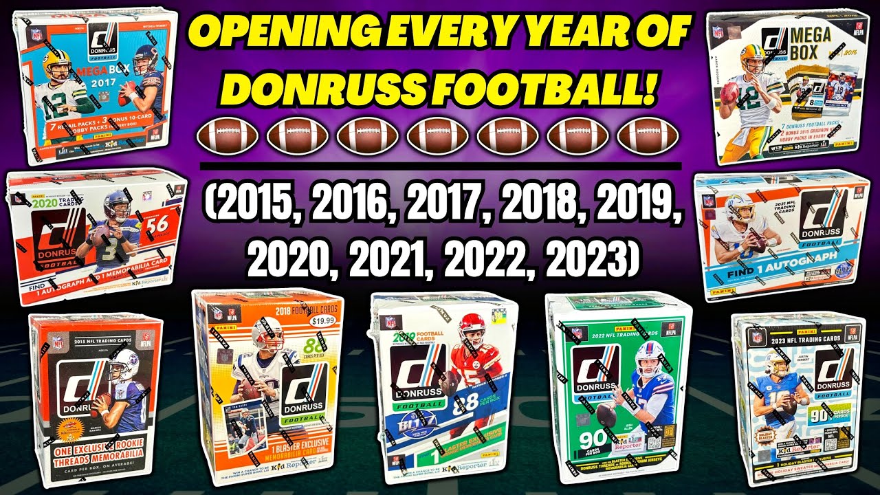 *OPENING EVERY BOX OF DONRUSS FOOTBALL CARDS!🏈 (2015-2023) TONS OF INSANE PULLS!🔥