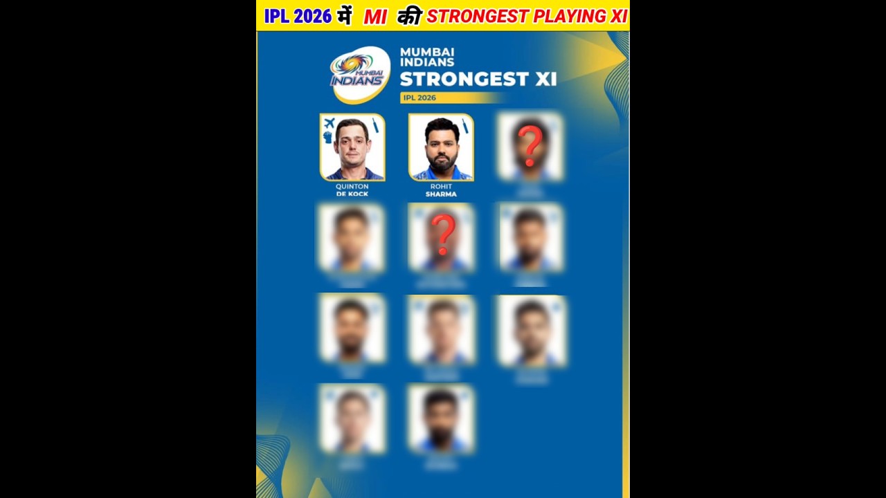 🚨 IPL 2026 - Mumbai Indians Best Playing XI 🔥 , mi playing 11 2026 , mi new squad 2026 #ipl2026