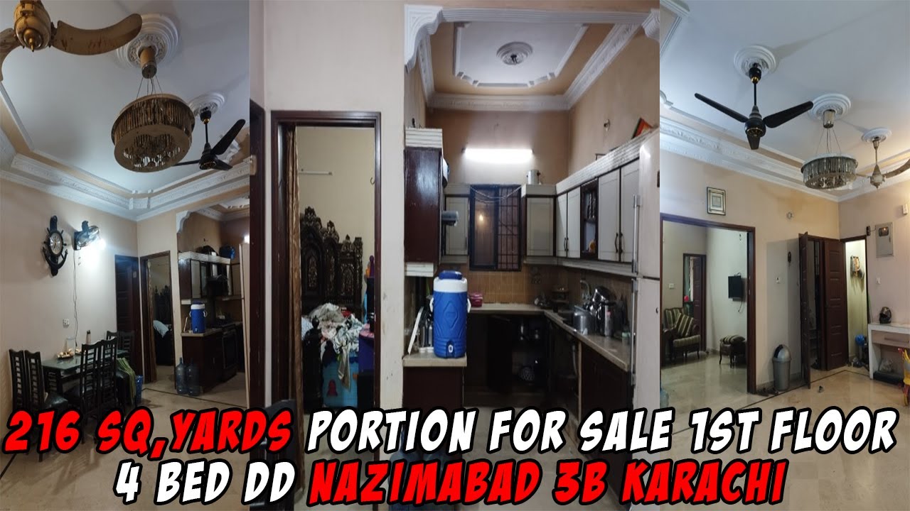 Property For Sale | 216 Sq. Yards 1st Floor 4 Bed DD Portion Nazimabad 3B Karachi