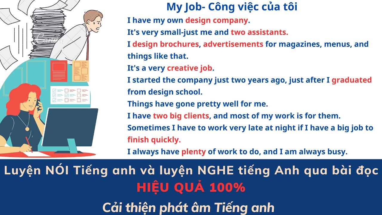 (53)LUYỆN NÓI TIẾNG ANH - LUYỆN NGHE TIẾNG ANH HIỆU QUẢ qua bài đọc. Học từ vựng và phát âm