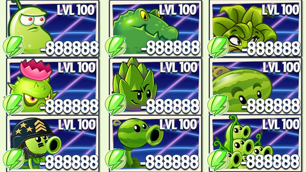 PvZ 2 Challenge - 1 Plant Level 100 Vs 100 Surfer Zombies - Who will win?