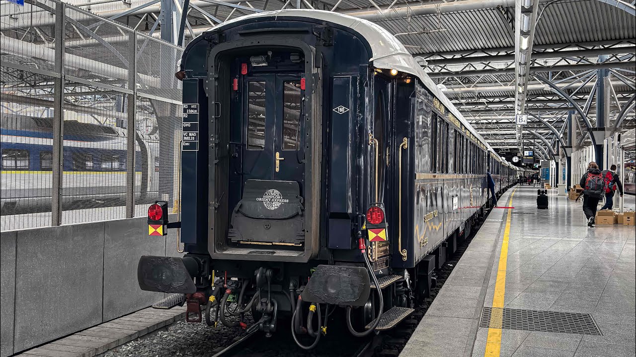 Venice-Simplon-Orient-Express & Rescue Train with HLD 77 at Bruxelles-Midi Station (4K) 15-04-25