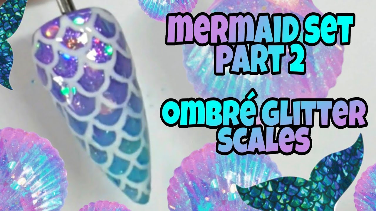 🧜‍♀️ MERMAID SCALES OMBRE | Gel polish nail art design