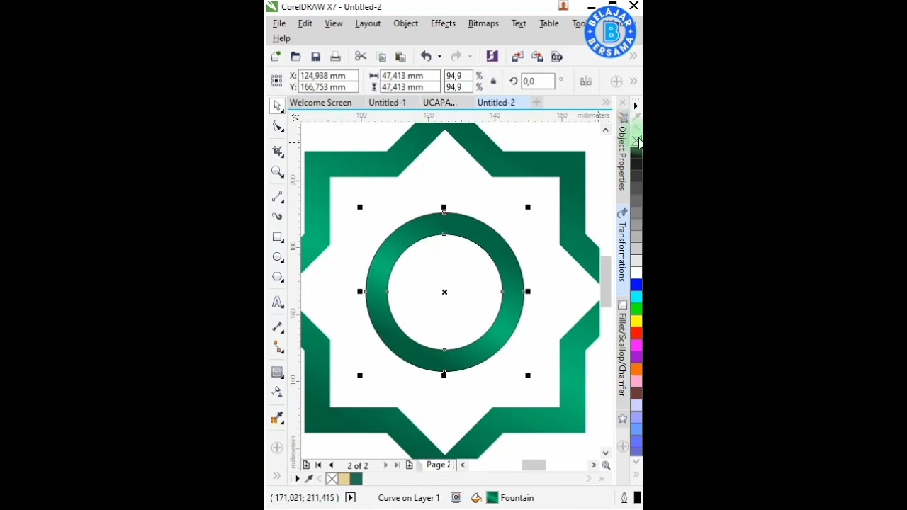 ISLAMIC ORNAMENT WITH CORAL DRAW | TIPSA & TRICKS | RAZA GRAPHICS JAMBUSAR