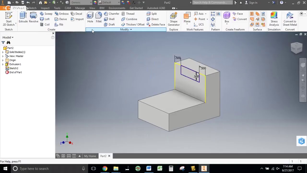 4.1g Model Creation in Autodesk Inventor (PART 3)